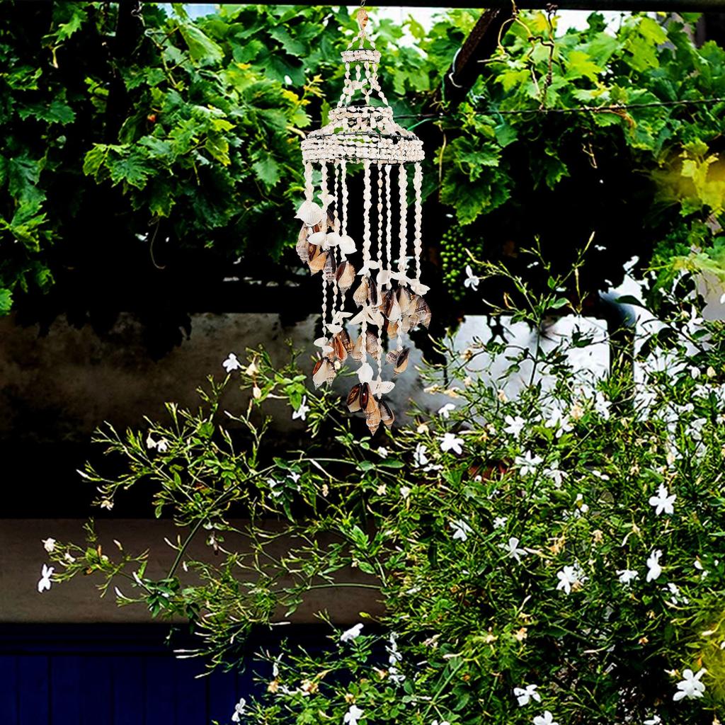 Stylish Conch Sea Shell Wind Chime Durable Material Bedroom Garden Home Decor Gift Family Friends Coworkers Hanging Ornaments