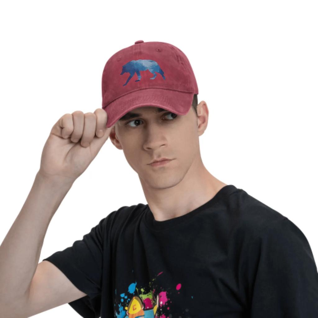 Blue Gradient Wolf Summer Classic Fashion Men Trucker Hat Cotton Breathable Women Cowboy Cap Outdoor Leisure Basketball Caps