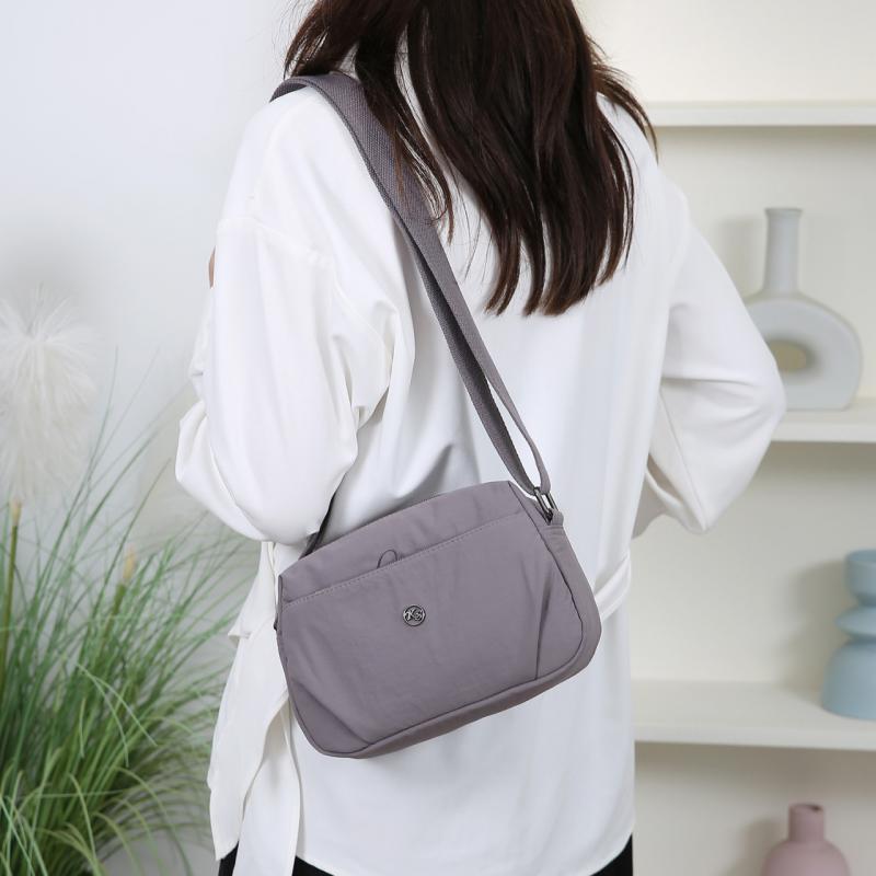 Nylon Kleine Tasche Mehrfachfächer Reißverschluss Kleine Quadratische Tasche Damen Schultertasche Umhängetasche