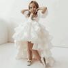 Girls' 2026 Spaghetti Strap Puffy Princess Dress - Sweet Short-Front Long-Back Formal Style