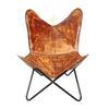Butterfly Chair-Handmade Leather Relaxing Chair With Iron Openable Frame