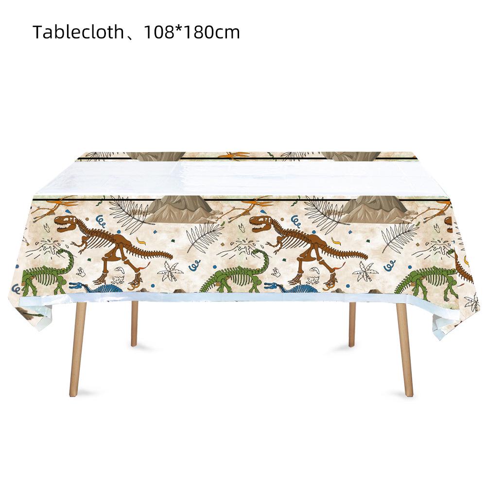 Dinosaur-Themed Children's Party Tablecloth - Thick, Oil-Proof & Decorative
