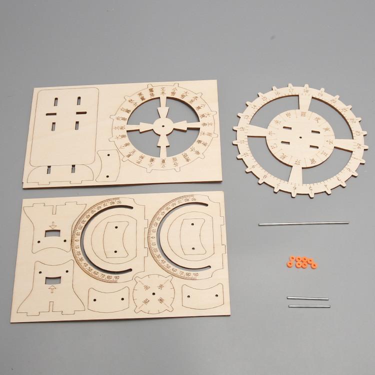 Wooden Science Experiment Kit With Mechanical Sundial For Kids Creative Stem Toy