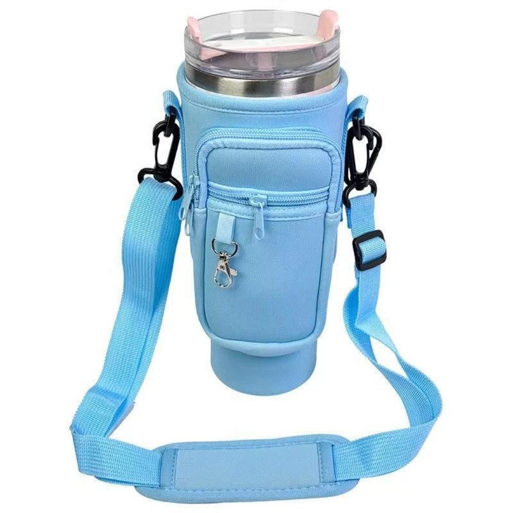 Non-slip Water Bottle Carrier Bag Adjustable Shoulder Strap Insulated Cup Cover Cup Accessories