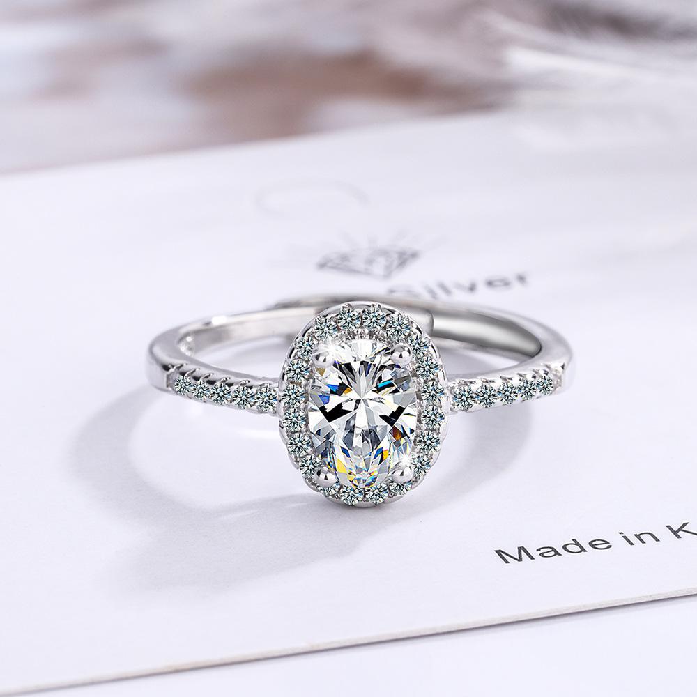 Copper Zircon Adjustable Engagement Rings For Women Wedding Elegant Jewelry Ladies Accessories Gifts R201