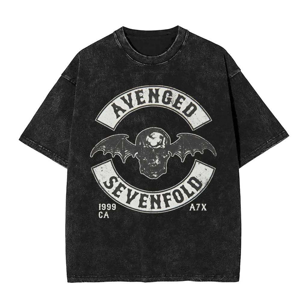 Avengeds Metal Band Graphic TShirts Cotton Unique TShirt Crew Neck Sevenfolds Graphic Printed Tee Shirt Short Sleeve Clothing