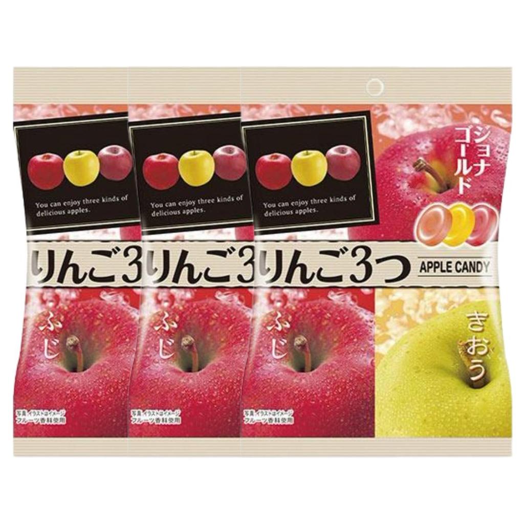 Pine 3 Assorted Flavors Apple Candy Sweet Fruity Hard Candy 73.6g X 3 Packs