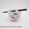 BEPAN Japanese Owl Chopstick Bowl Single Tableware Household Instant Noodles with Perforated Ceramic Simple Rice Bowl