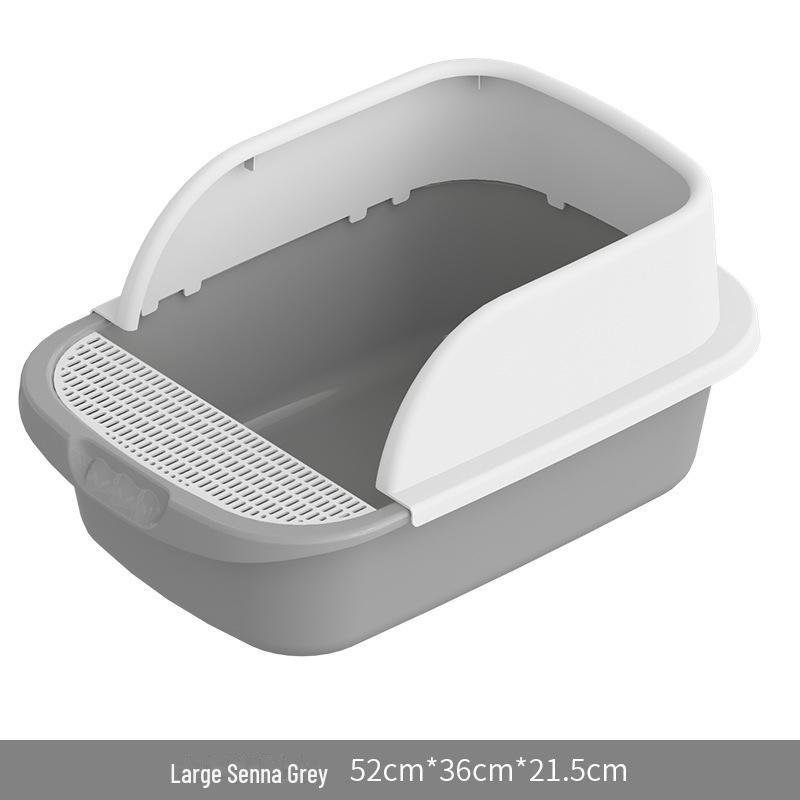 

Полузакрытый большой кошачий туалет - утолщенная конструкция, препятствующая разбрызгиванию для кошек Small (42*30*13cm) серый