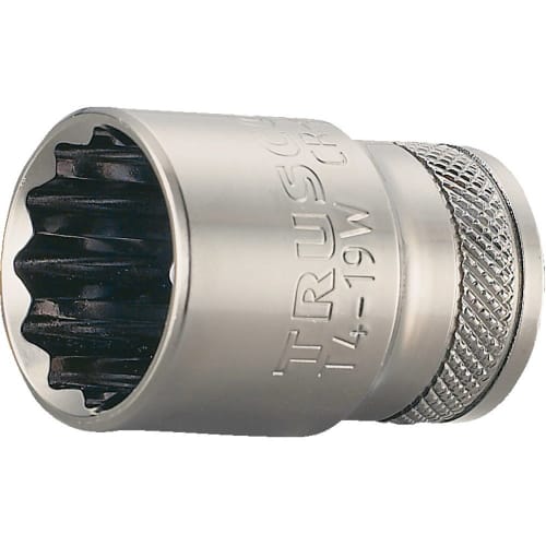 TRUSCO T4-19W 12-Point Socket, 12.7mm Drive, 19mm Width