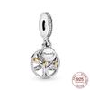 925 Silver Charm Two Tone Wedding Ring Charm Pendant For Original Panjia Necklace Women Fashion Jewelry Gift