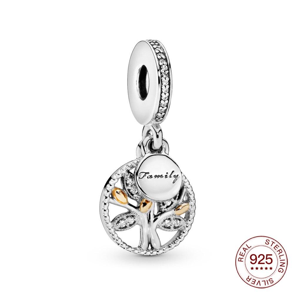 925 Silver Charm Two Tone Wedding Ring Charm Pendant For Original Panjia Necklace Women Fashion Jewelry Gift