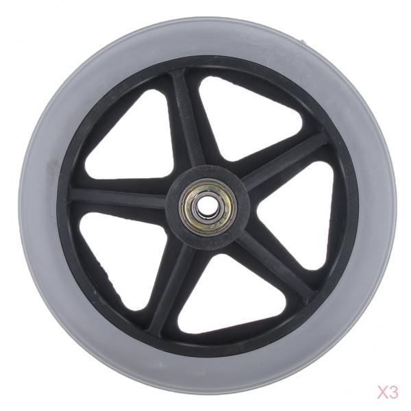 3x Polyurethane Replacement Wheels for 6 Inch Manual Carts / Wear Resistant