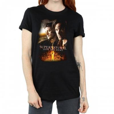 Womens/Ladies Flaming Poster Cotton Boyfriend T-Shirt