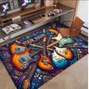 Music Guitar Theme Soft Crystal Velvet Rug Custom Name & Text Print Non Slip Floor Rug for Bedroom Living Room