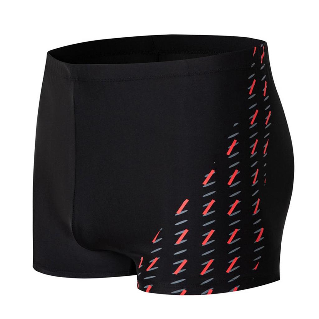 Schnelltrocknende Badehose mit Aufdruck für Herren: Bequeme, atmungsaktive Strand-Boxershorts