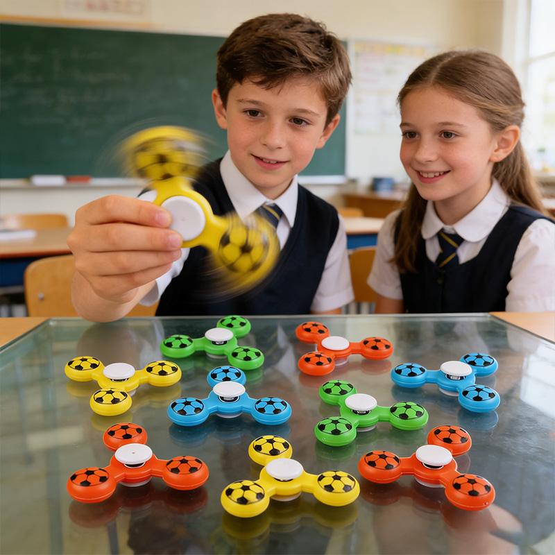 12pcs Soccer Finger Spinners Gyro Toys for Kids Football Birthday Party Favors Goodie Pinata Filler School Rewards Holiday Gift