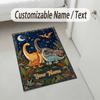 Dinosaur Theme Crystal Velvet Rug Personalized Custom Name Text Soft Floor Mat Home Decor