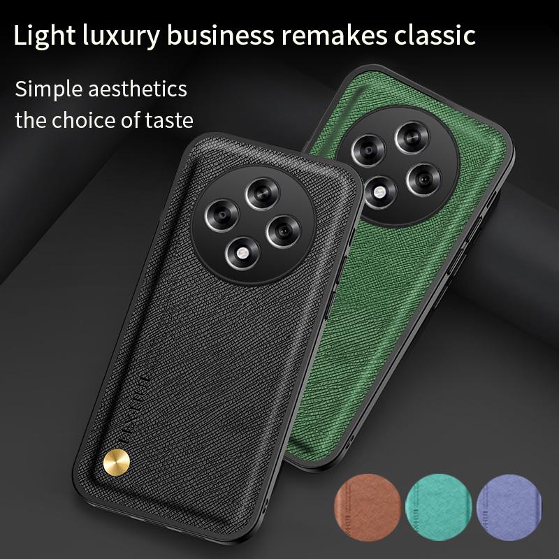 Luxuriöse echte klassische Lederhülle mit Textur für Oppo Reno12 Ultra Cover Schutzhülle Leichter Schutz Business Vollständige Schutzhülle