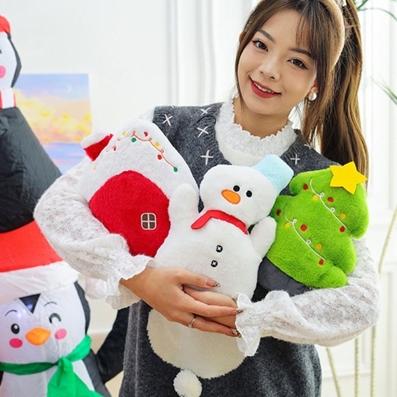 Christmas Plush Doll Christmas Stuffe Animal Toy Table Ornament Christmas Reindeer Plush Toy Gift for Women Girls