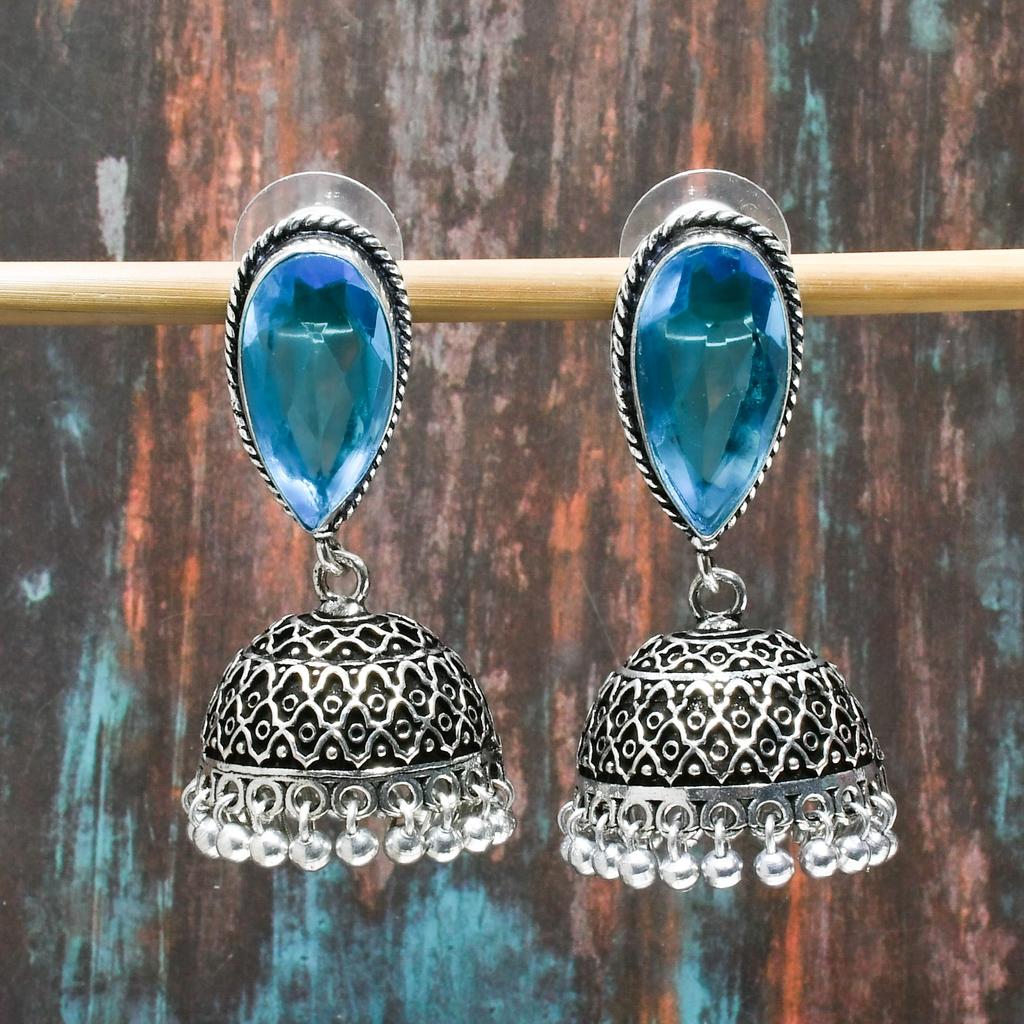 Boucles D'oreilles Topaze Sky En Argent Massif 925 - Puces, Pierre Argentée, Neuf Avec étiquettes