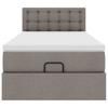 Ottoman Bed with Mattress & LEDs Taupe 90x200 Cm Fabric