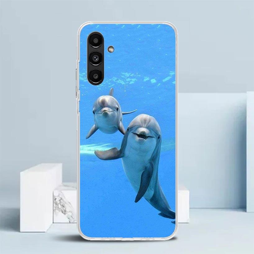 Ocean Animal Cute Dolphin Phone Case For Samsung Galaxy A17 A37 A57 A16 A15 A14 A13 A56 A55 A54 A53 A36 A35 A34 A33 A26 A25 A24