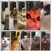 Haustier Katze Lustige Memes Weiche Hülle für Samsung Galaxy S25 Edge S26 S24 S23 Ultra Handyhülle S22 S21 Plus S20 FE Muster Schale