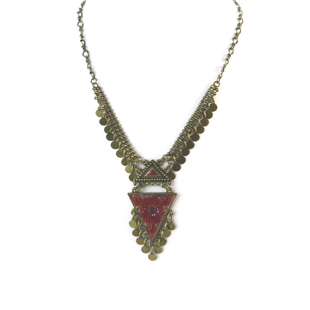 Les Trésors De Lily [D3935] - Red 'Luxor' Designer Necklace