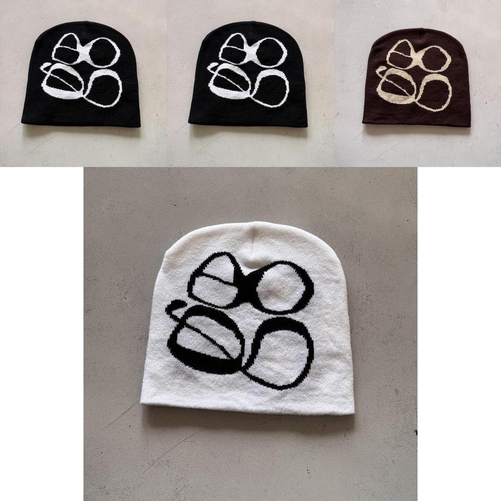 Knitted Letter Beanie Hat For Men Women Winter Streetwear Warm Acrylic Material