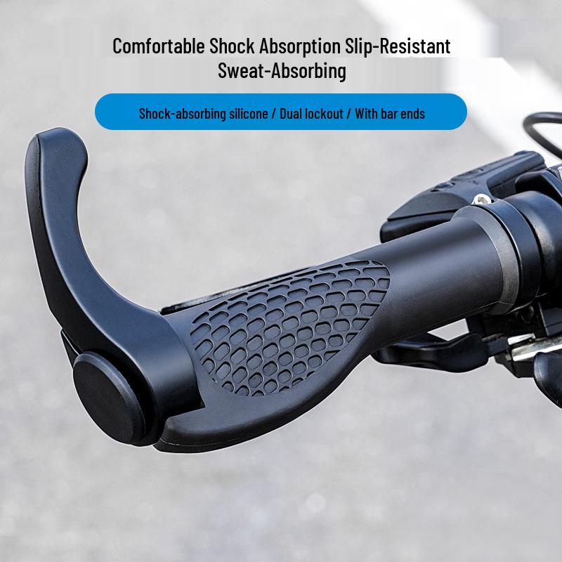 Poignées de Guidon en Caoutchouc Bullhorn pour VTT - Accessoires d'Extrémité de Guidon de Vélo