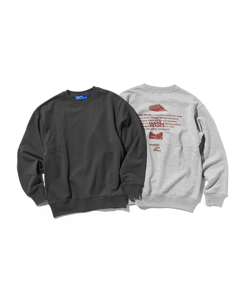 GORDON MILLER Men's Sponsor Print Sweatshirt, 12.7 oz. Crew Neck, Size M, Heather Gray, 1745171