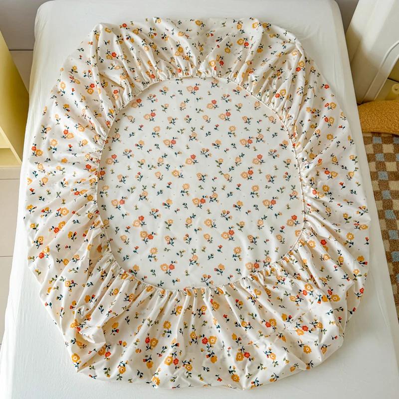 High Quality Printed Fitted Sheet Single Double Queen Size Mattress Cover With Elastic Band Bedsheet Soft Comfortable Fitsheet