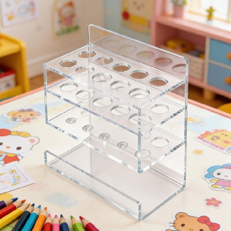 Double Layer Acrylic Whiteboard Marker Stand for 10 Pens And Eraser Classroom Conference Room Supplies