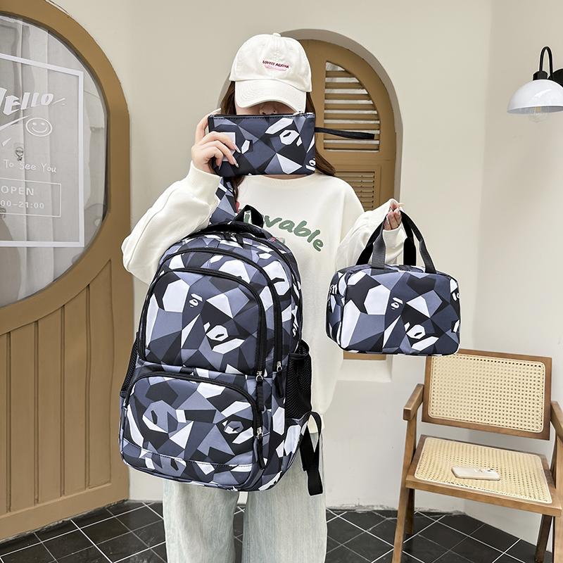 Multi-piece Casual Backpack Student Backpack Thermal Insulation Lunch Bag Large Capacity