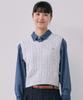 Covernat Woman Cable Knit Vest Light Gray
