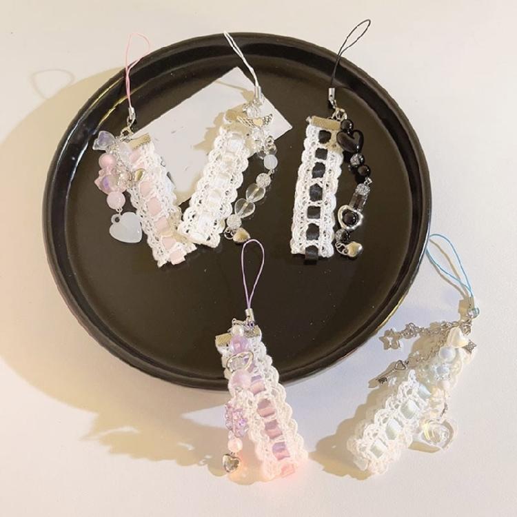 Handcrafted Phone Pendants Sweet Phone Charm Stylish Beads Phone Chain for Phone