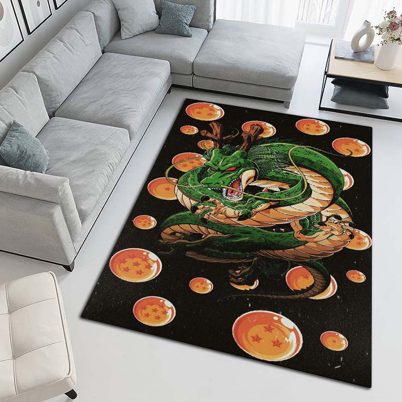 Cartoon dragon image Dragon Ball anime game rug, suitable for game rooms, bedrooms, living rooms, sofas, and other home décor;