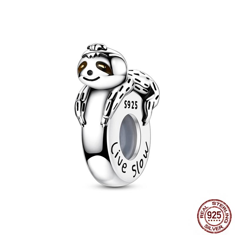 Copper Loveheart Charms Beads Cute Cat Panda Poker Phone Charm Pendant Fit Original Bracelet Diy Jewelry Women Gift