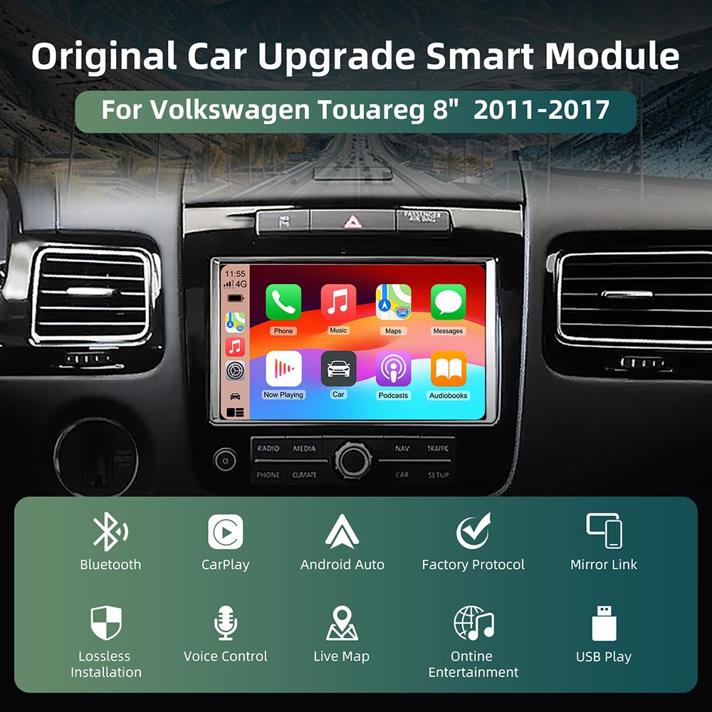 Wireless Carplay Android Car Modification Module for Volkswagen Touareg Compatible With 8 Inch 2011-2017 Support Mirrorlink OEM