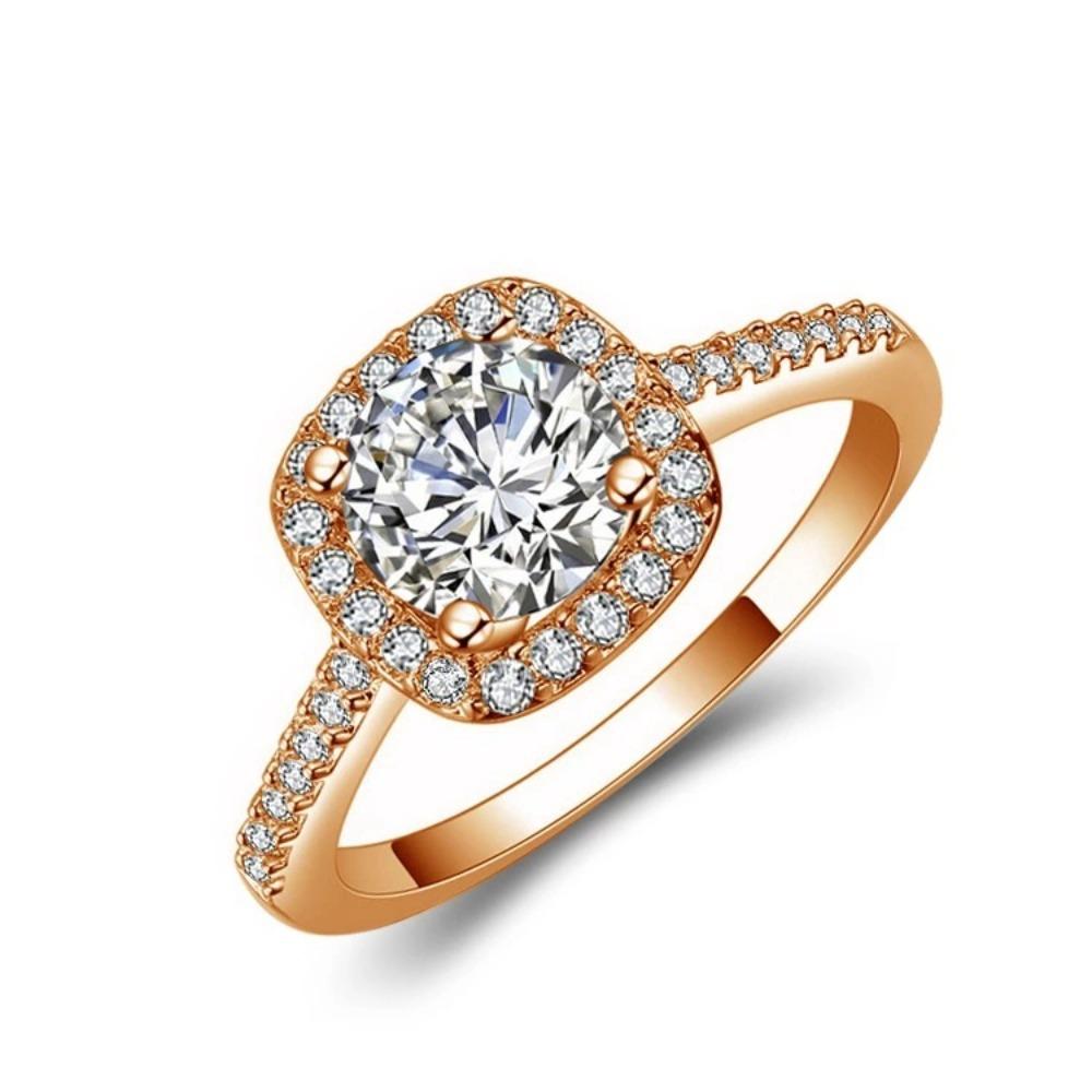 Elegant Zircon Engagement Rings for Women Stylish European American Fashion Jewelry Gift