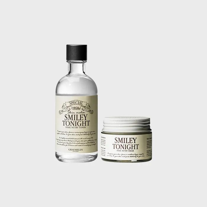 [Nourishing] Smiley Tonight Snail Nourishing Moisturizing 2-Piece Set (Toner 130ml + Cream 50g)