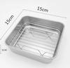 Baking tray With Wire Rack 304 Stainless Steel cake Baking BBQ Pan Tray plate Oven brownie Rack Cooking Roasting Grilling Tool