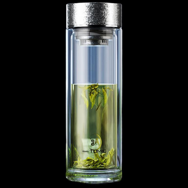 TOMIC Silver Ion Double-Layer Borosilicate Glass Tea Cup