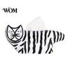 Cute Tissue Dispenser Box, Striped Cat Shape Dispenser, with Ample Interior Compact Box Container Space Vinyl Case, Decorative Durable Paper