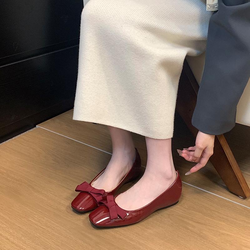 Fashion New Style Luxury Shallow Female Soft Round Toe Ladies Flats with Shoes Slides Footwear Fashion Butterfly-Knot Women Ballet Flats