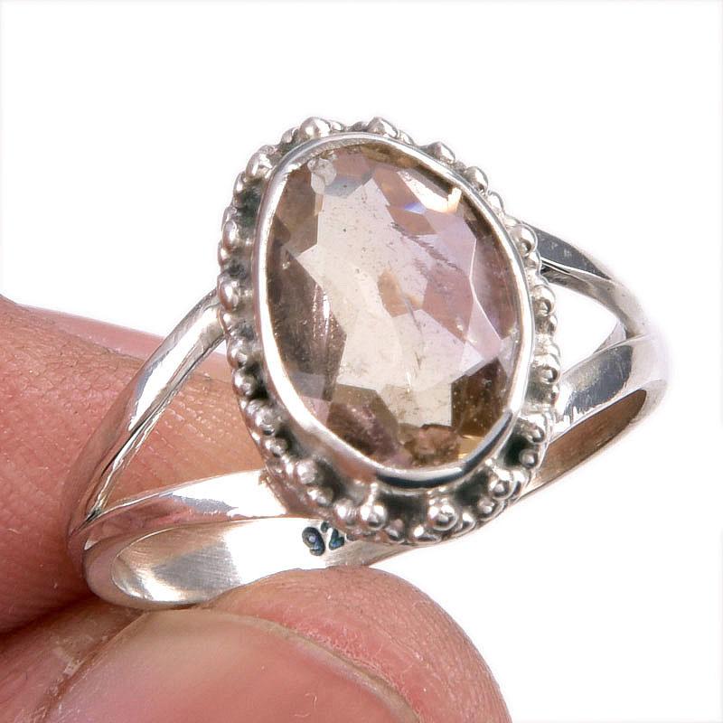 

Ювелирное кольцо ручной работы из цельного серебра 925 пробы с натуральным аметрином, размер 8,5 A2G50