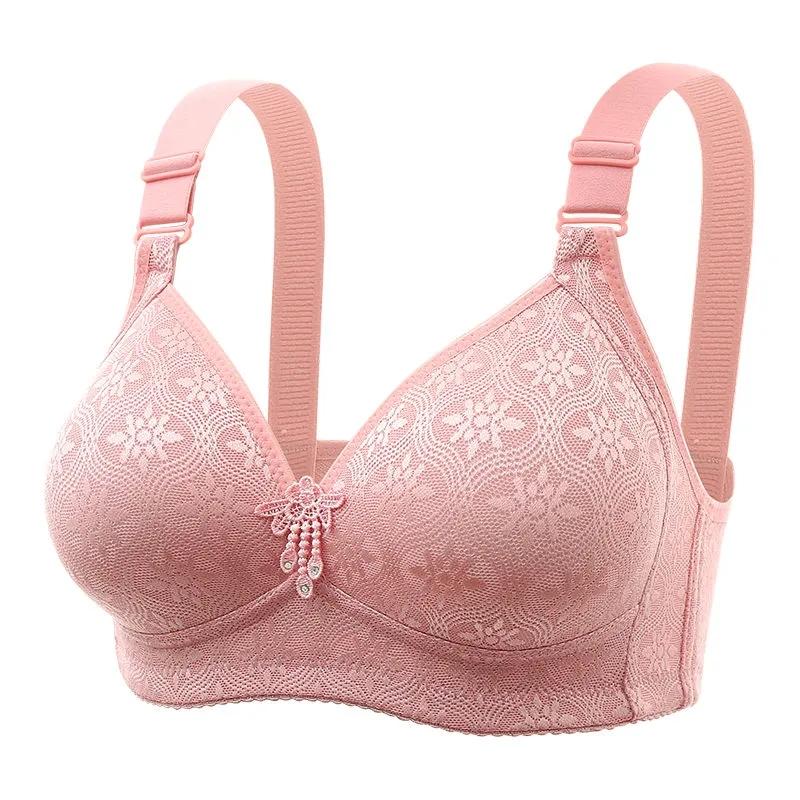

Удобная пара с втягиванием груди, женское нижнее белье, верхняя поддержка, регулируемый тип, противопровисающий бюстгальтер 36/80C розовый