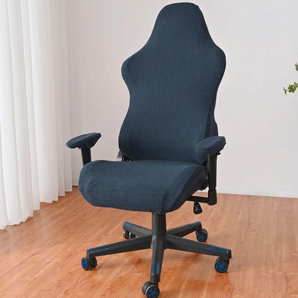 Solid Color Computer Chair Cover Elastic Seat Protectors Washable Gaming Chair Cover  Four Seasons