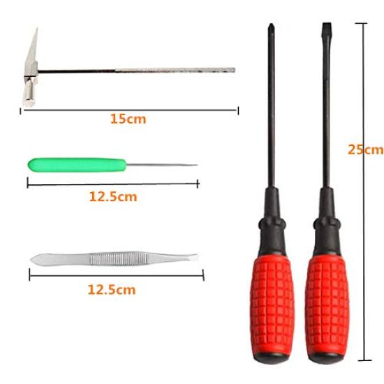 Ecloud Shop Piano Tuning Kit 16-Piece Tuning Tool Set with Tuning Wrench Hammer Mute Fork Screwdriver Belt Tweezers Clip for Beginners and